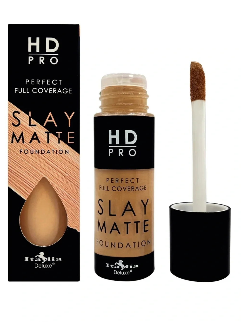 Italia Deluxe HD Pro Slay Matte Liquid Foundation - 3B Ivory, NEW